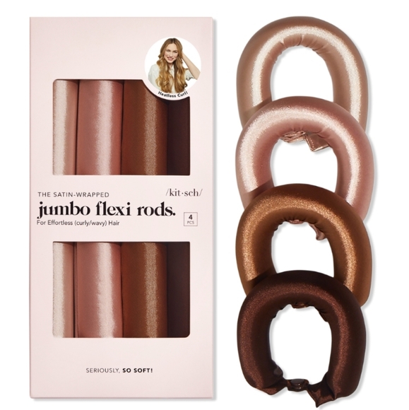 Kitsch Rosewood Jumbo Satin Flexi Rods 4pc Set - Picture 3 of 10